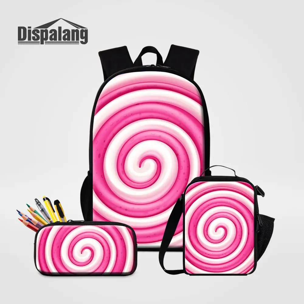 3 PCS Set01 Модная одежда для девочек школьные сумки конфеты дизайнерская сумка-холодильник для учеников, 3 предмета в комплекте, рюкзак для школы начальной школы Карандаш Чехол Коробки для обедов - Цвет: 3 PCS Set01
