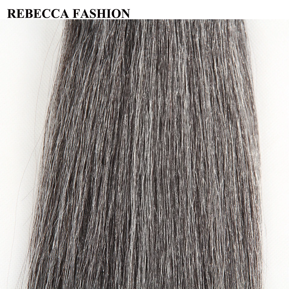 Rebecca Remy бразильские Яки, прямые человеческие волосы, 1 комплект, 10-14 дюймов, черные, серые, серебристые, для наращивания, 113 г от AliExpress WW