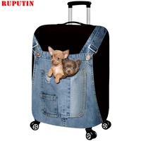 ruputin new suitcase elastic dust cover luggage case for 1830 inch password box trolley case high quality cat protective cover