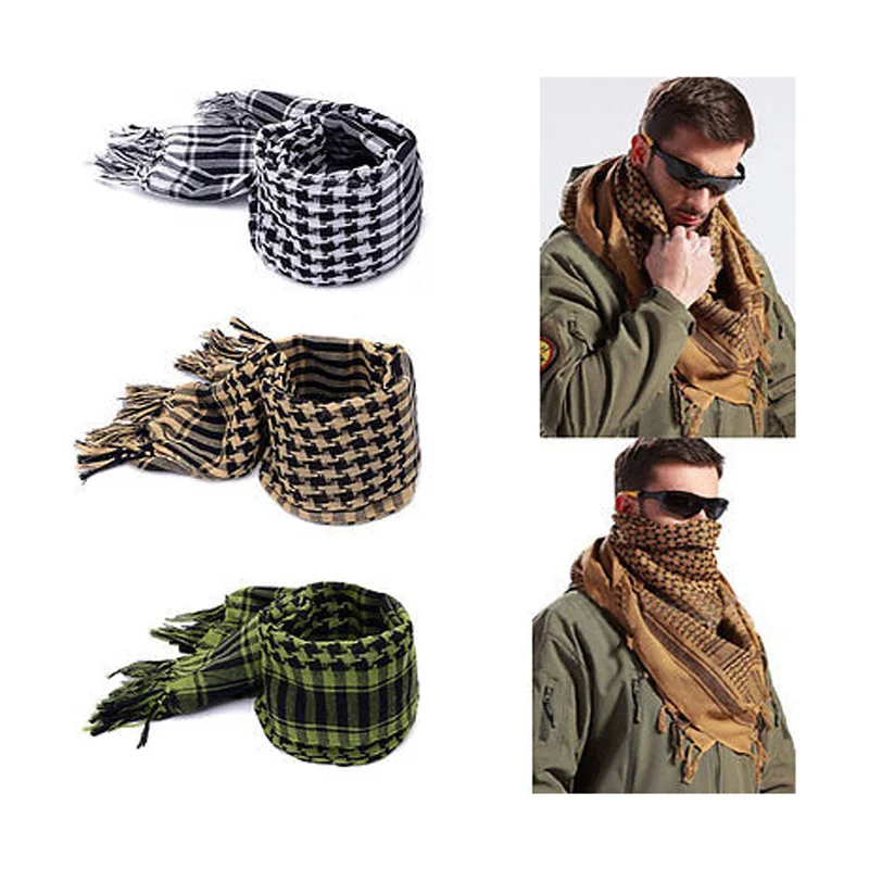 

Outdoor Square scarf Arab Scarves Men Winter Military Windproof Scarf Cotton Muslim Hijab Shemagh Tactical Desert Arabic Scarf