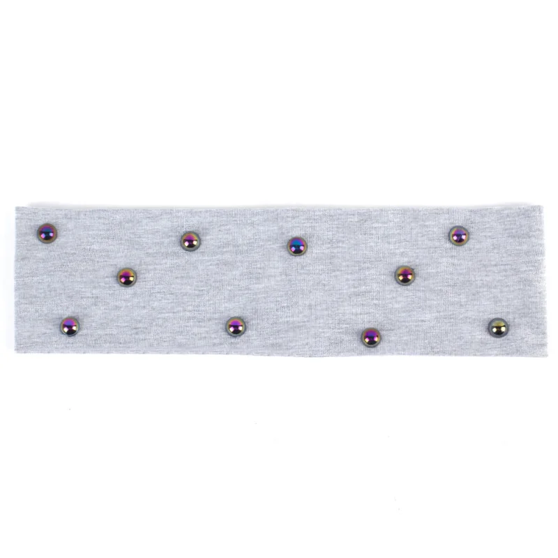 Multicolor LT Grey N Geebro, женский серебряный головной убор со стразами, модные эластичные плоские растягивающиеся повязки на голову для девушек, повязка на голову ручной работы - Цвет: Multicolor LT Grey N