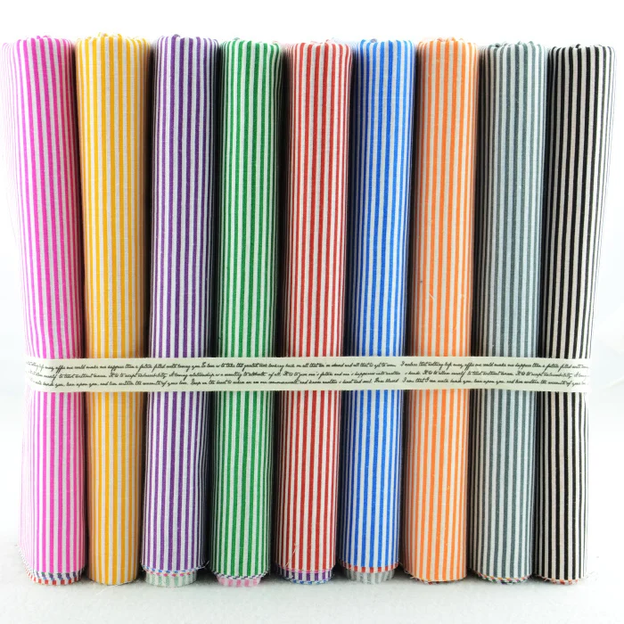 9 цветов 50 см х 50 см набор хлопковой ткани "Must-have Stripe" жир четверть пачка Тильда Квилтинг, Скрапбукинг Лоскутная Ткань W3B5-9