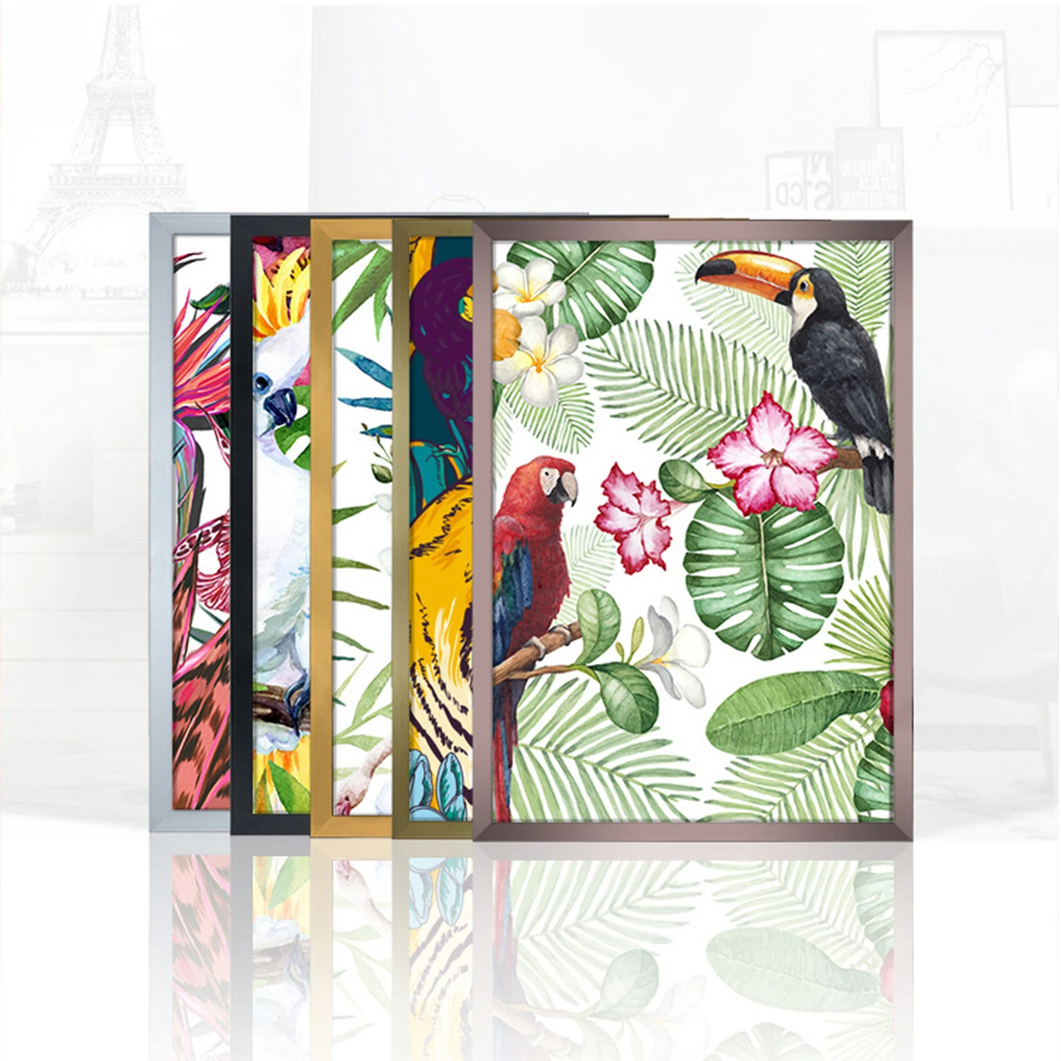 Customize DIY Modern Aluminum Alloy Frames with Any Size For Canvas Painting Vintage Kraft Posters Classic Wall Stickers | Дом и сад