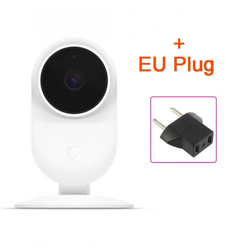 Оригинальные Xiao mi jia mi камеры 1080P смарт-камеры 130 градусов 2,4G Wi-Fi 10 м инфракрасное ночное видение+ NAS mi c динамик беспроводной - Цветной: white EU Plug