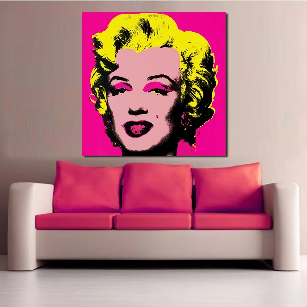JQHYART Marilyn Monroe Andy Warhol Pop Art фигурка гостиной Современная Настенная живопись картина