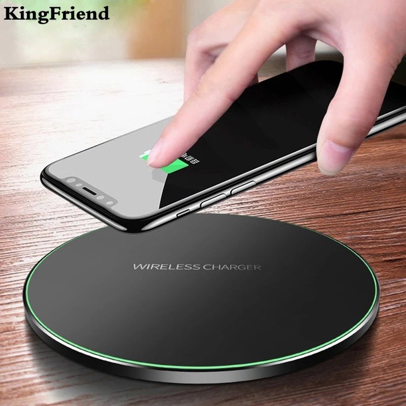 KingFriend 10 Вт Qi Беспроводное зарядное устройство для iPhone X 8 видимая быстрая