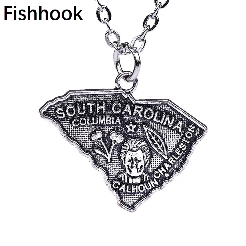 Ожерелье Fishhook USA State ожерелье и подвески для мужчин женщин из цинкового сплава|state