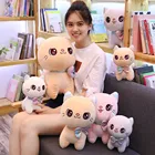 Новинка, Лидер продаж, 1 шт., размер 25-45 см, искусственная кошка с большими глазами, игрушки, мягкие плюшевые животные, мультяшная кошка, кукла, игрушки для детей, подарки для девочек