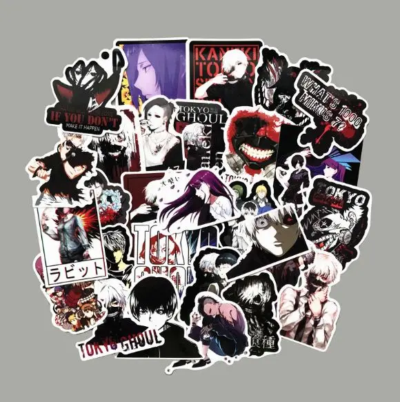 50 шт./компл. в виде милого героя Аниме Tokyo Ghoul Стикеры наклейка для телефона автомобиля для ноутбука чемодан Водонепроницаемый Стикеры s