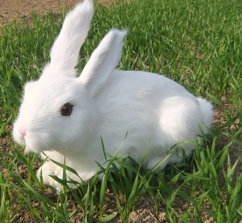 Большая Милая имитация искусственного полиэтилена и меха кукла ручной работы кролик подарок около 34x25 см 0731