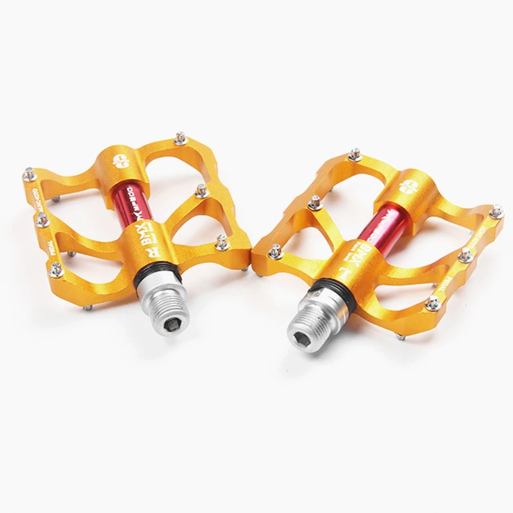 Golden BMX MTB педали 3 герметичных подшипника велосипедные бутсы колышки алюминиевый сплав дорожный горный складной велосипед педали велосипедные аксессуары - Цвет: Golden