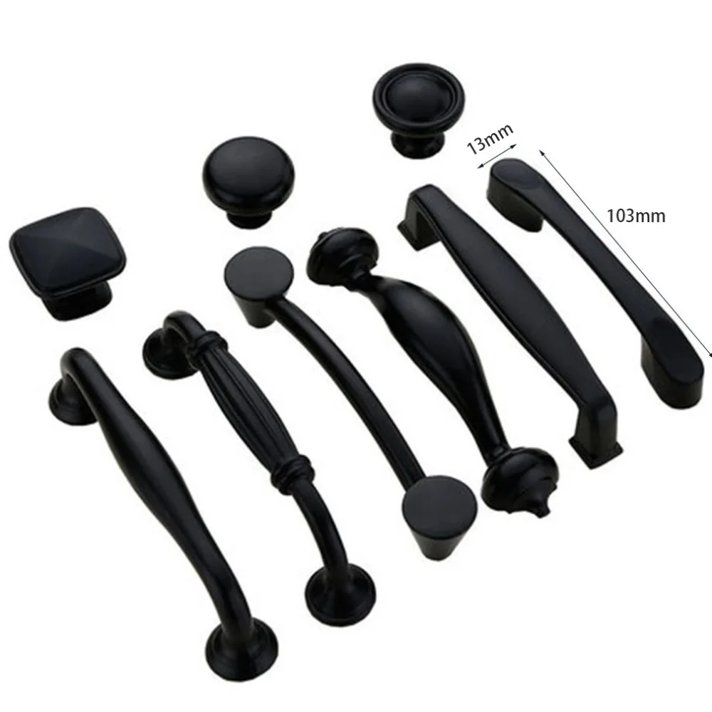 Simple Handles Pull for Kitchen Furniture Door Drawer Cabinet Dresser Closet Wardrobe Cupboard Bathroom Black | Обустройство дома
