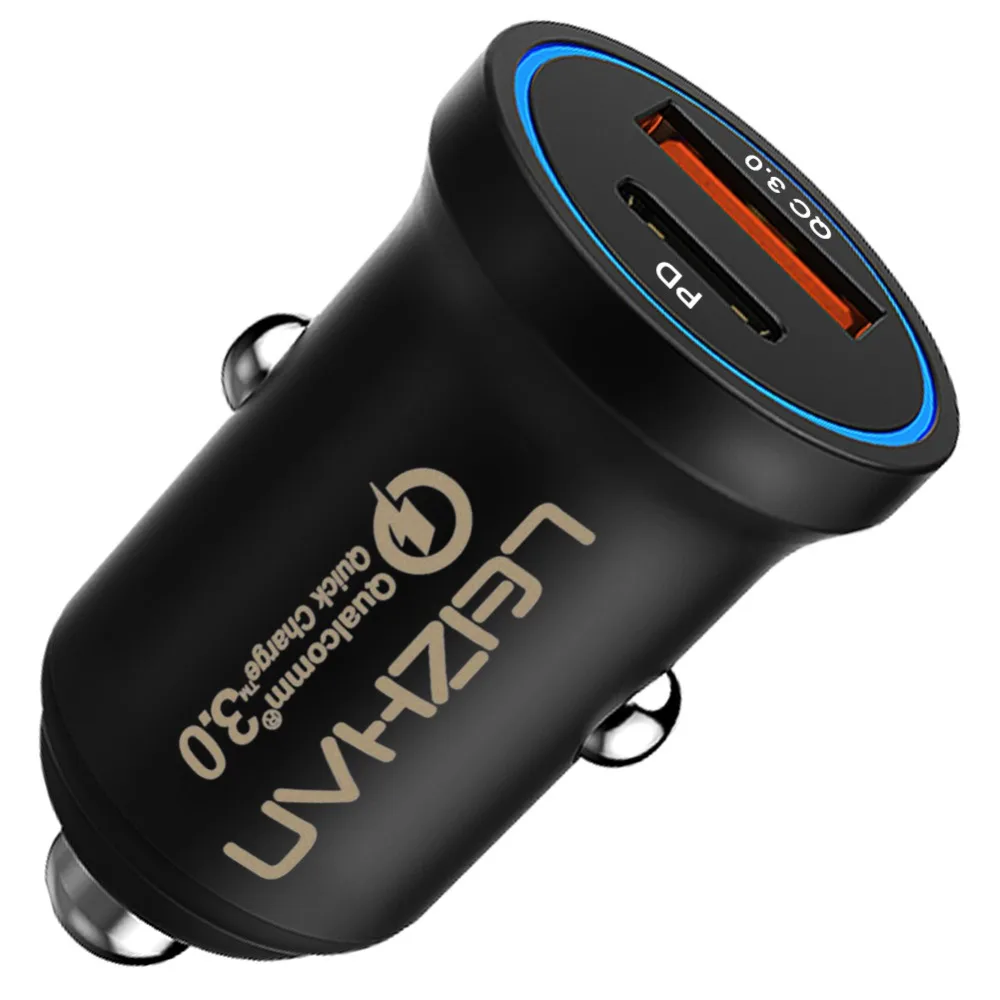 LEIZHAN Быстрая зарядка PD 4 0 QC3.0 автомобильное USB зарядное устройство C быстрое для