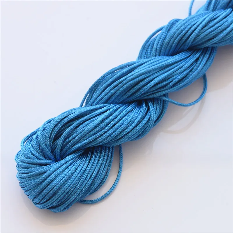Blue 25 м Китайский Завязанный нитью мягкий атласный храповый хвост Шелк Макраме нейлоновый шнур DIY браслет ручной работы ожерелье ювелирный шнур швейные принадлежности - Цвет: Blue