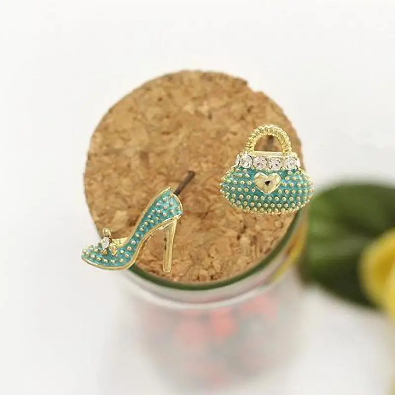 Модные женские серьги на высоком каблуке изысканные из сплава с сумкой оптовая