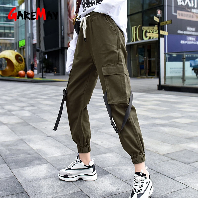 Womens Khaki Cargo Pants Harem Military Loose Baggy Women Cotton Hip Hop Women'S Sweatpants And Joggers | Женская одежда