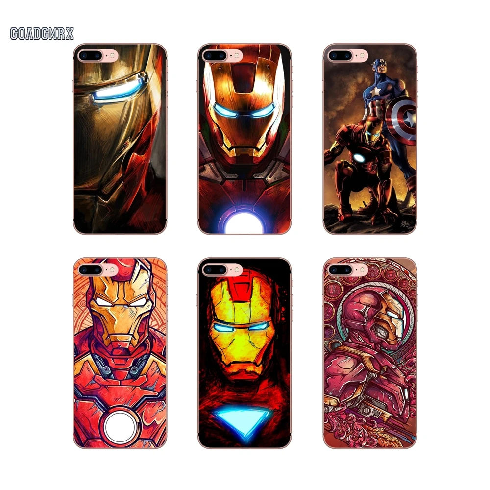 Мстители Железный человек винтажный узор для iPhone 6 6S 7 8 Plus X XS MAX XR 4 4S 5 5S SE 5C