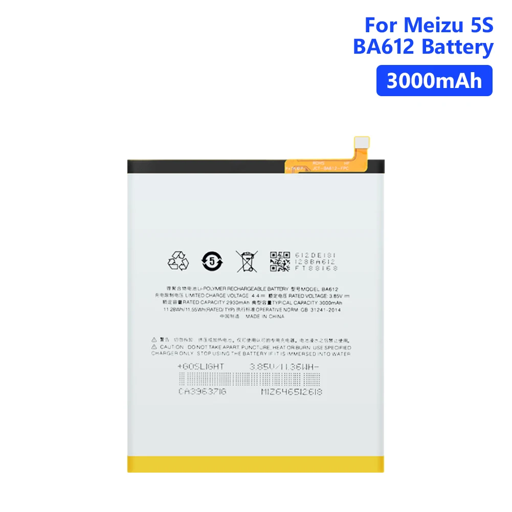 3,85 V BA612 3000mAh литий-ионная батарея, сменные ячейки для телефона с инструментами для Meizu 5S M5S M612Q M612M, батарея для смартфона