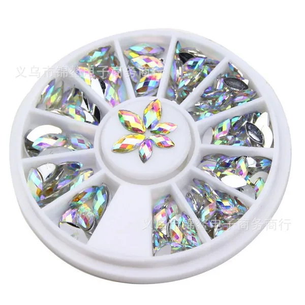 

New Horse-eye Crystal AB Nail Art Rhinestones,2 sizes Fashion Glitter Nail Beads Craft,Beauty Manicure Nail Decorations