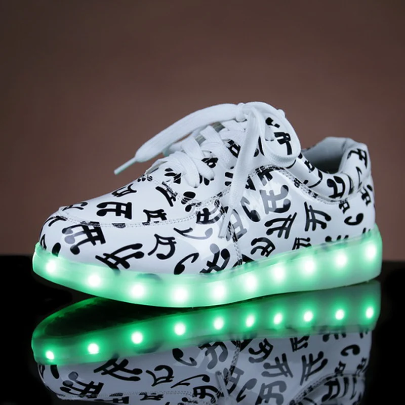 USB charging 8 colors led luminous shoes men couples casual colorful light up size 35-44 neon zapatillas con luces | Обувь