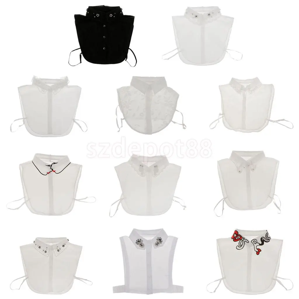 Женская модная белая полурубашка со съемным воротником|detachable collar white|detachable collarfake