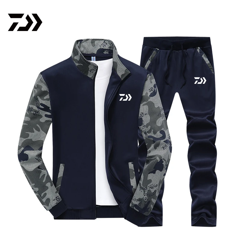 

DAIWA Fishing Clothing Set Spring Autumn Outdoor Sport Camouflage Hiking Fishing Shirt And Pants Men Plus Size Fishing Jacket