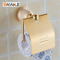 toilet paper holder bathroom accessories products space aluminum golden roll holderwith cover free shipping