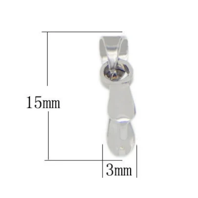 Steel 3x15mm 20 шт. Подвеска из нержавеющей стали зажим с алюмининизированной отделкой, дужка кулон Разъемы бусины с ушком Ювелирная фурнитура для рукоделия ожерелье аксессуары - Цвет: Steel 3x15mm