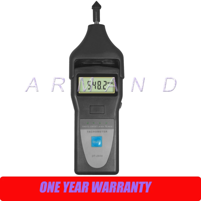 

DT2858 Digital Laser Photo Contact Tachometer DT-2858 2.5-99999r/min rotating speed tester