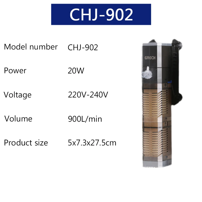 CHJ-902 Sunsun насос для фильтрации воды в аквариуме супер 5 в 1 аквариум погружной кислород воздуха внутренний насос аквариумный фонтан насос для фильтра - Цвет: CHJ-902