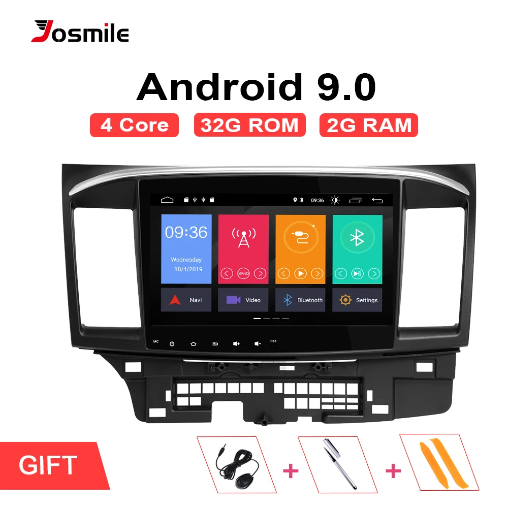 Josmile автомобильный мультимедийный плеер 2 Din Android 9 0 для Mitsubishi Lancer X 102008 201510 1 дюймов