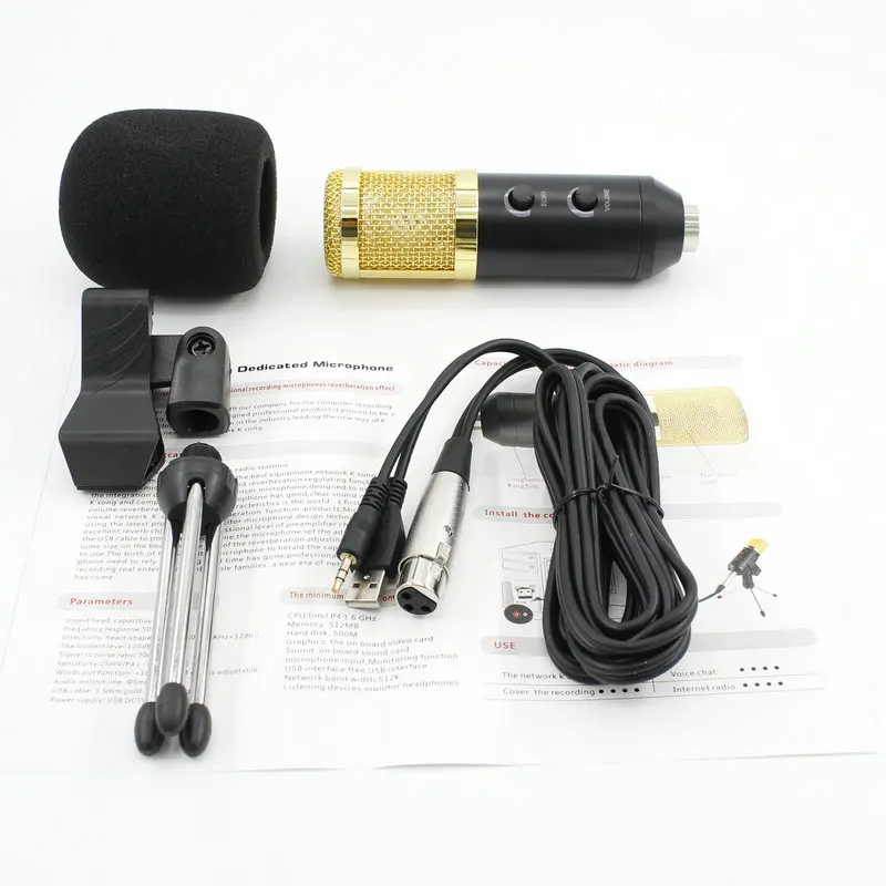 Студийный микрофон USB конденсаторная запись звука добавление подставки