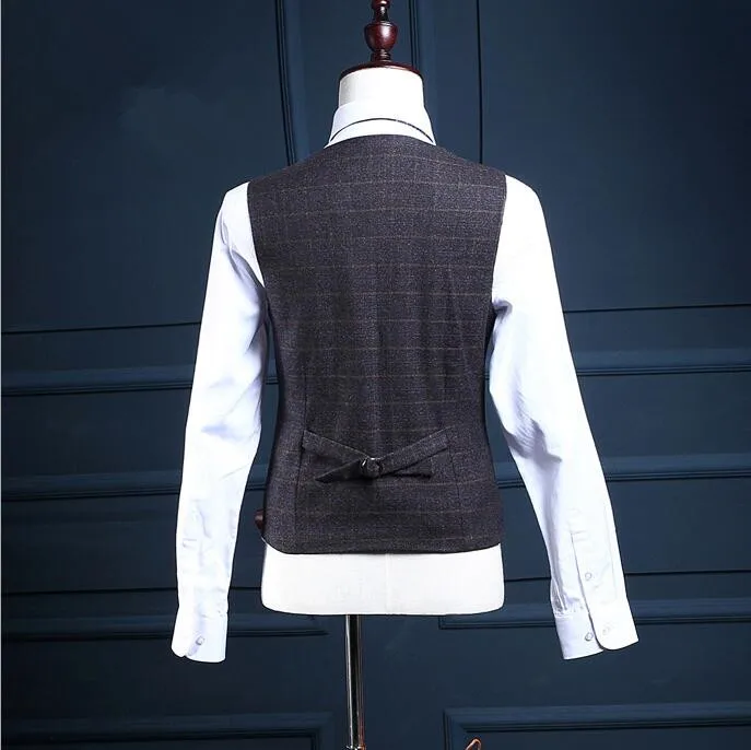 

Three-piece Suits Slim Retro Gentleman Style Custom Made Men's Plaid Suits Tailor Suit Blazer Suits for Men (Jacket+Pants+Vest)