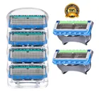 Лезвия для бритвы Gillettee Fusione, мужские лезвия для бритья, шт.упак. для ухода за лицом, 4 кассеты для бритья, 5 слоев лезвий