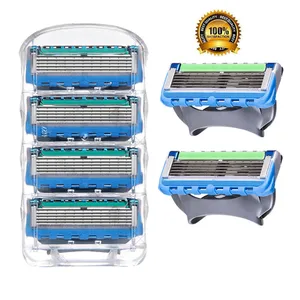 Лезвия для бритвы Gillettee Fusione, мужские лезвия для бритья, шт.упак. для ухода за лицом, 4 кассеты для бритья, 5 слоев лезвий