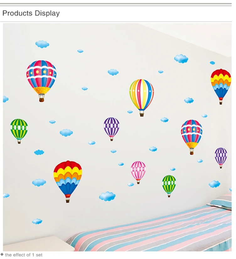 [SHIJUEHEZI] Красочные воздушные шары наклейки на стену DIY мультфильм наклейки на стену в виде животных для детской комнаты гостиной магазин украшения