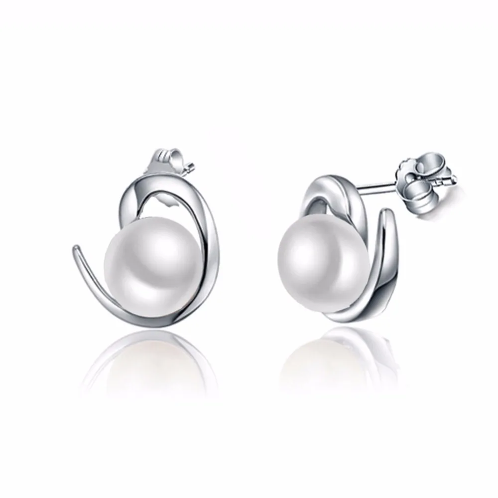 Женский ювелирный комплект из серебра 925 пробы с натуральным пресноводным