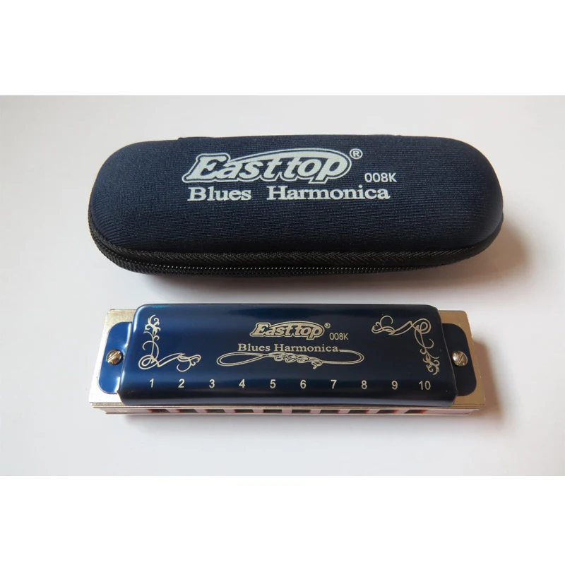 EASTTOP T008K ключ D новый синий цвет губная гармоника латунные reedplates ФОСФОРНЫЕ