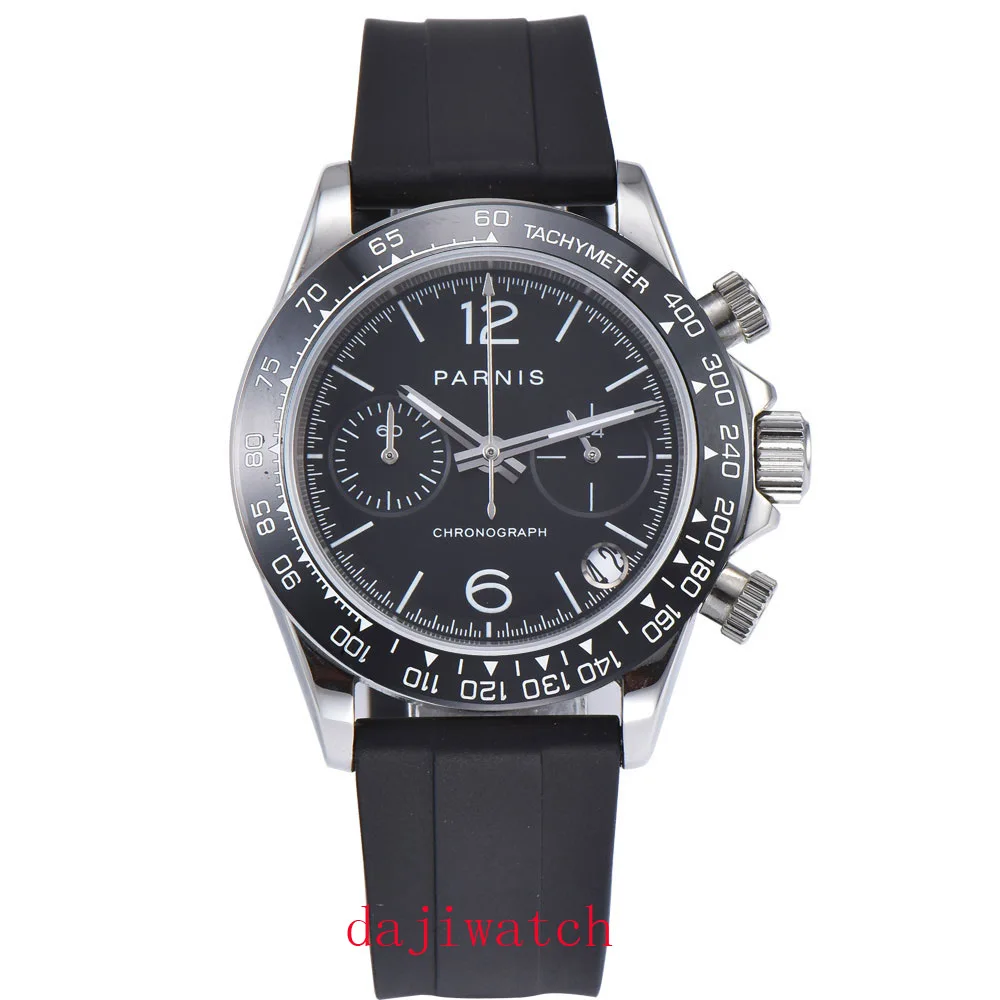 47 Parnis39mm мужские часы с хронографом сапфировые кварцевые повседневные наручные часы wat ch спортивные часы - Цвет: 47