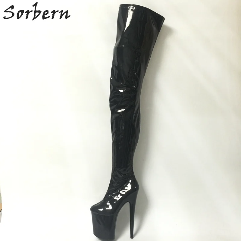 Женские сапоги до колена Sorbern дизайнерские высокие на платформе в стиле панк|designer