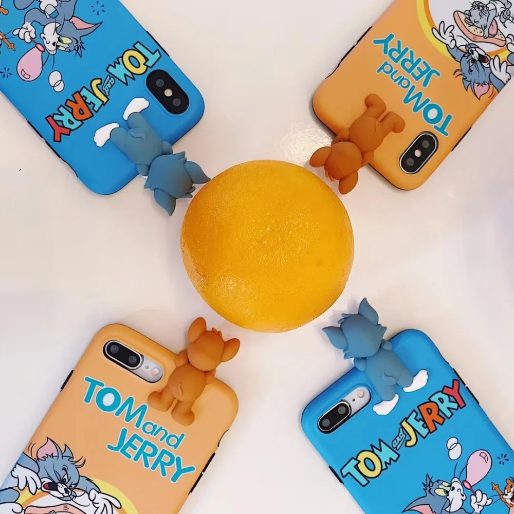 Latest American Animation 3D Tom Jerry High Quality Silicone Soft Couple cover case for iphone 6 7 7plus 8 8plus X phone cases