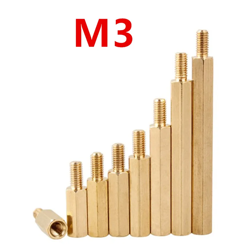 20 шт./лот M3 штыревые шестигранные латунные печатные платы стойки прокладки винт *