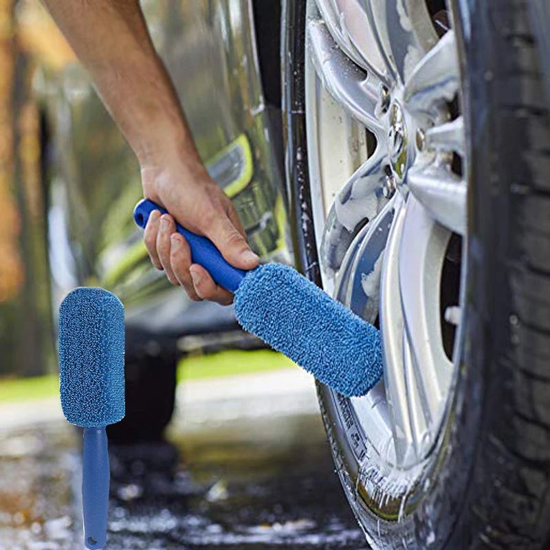 

Onever Car Wheel Brush Window Rims Tire Washing Brush Plastic Handle Cleaning Brush Washing Tool Vehicle Car Wheel Rim Brush