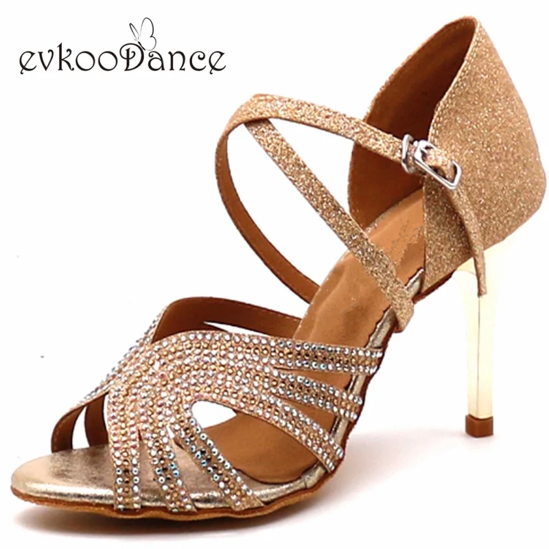 Профессиональные блестящие туфли Evkoodance на металлическом каблуке 8 5 см