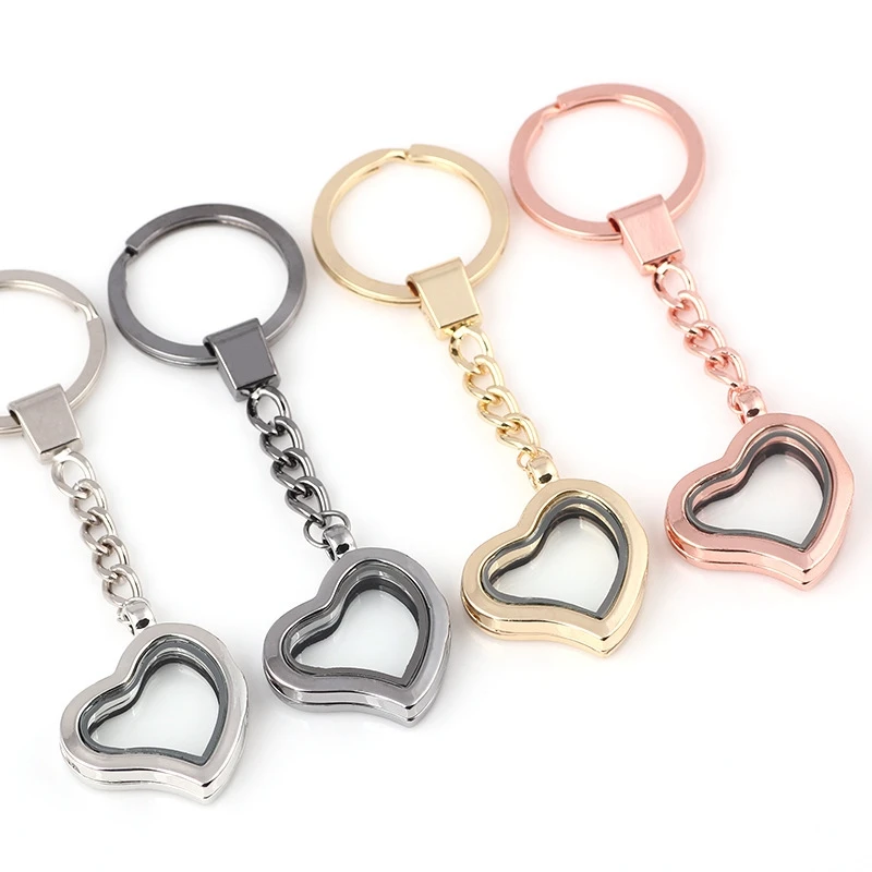 5PCS 30*30*8mm Heart Pendant floating locket keychains Fit charms 10053 | Украшения и аксессуары