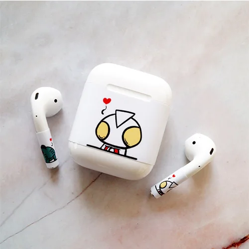 model 3 Крутая мультяшная наклейка для Apple, аксессуары для airpods, съемный чехол, анти-потеря, защитный силиконовый чехол, украшение для наушников - Цвет: model 3