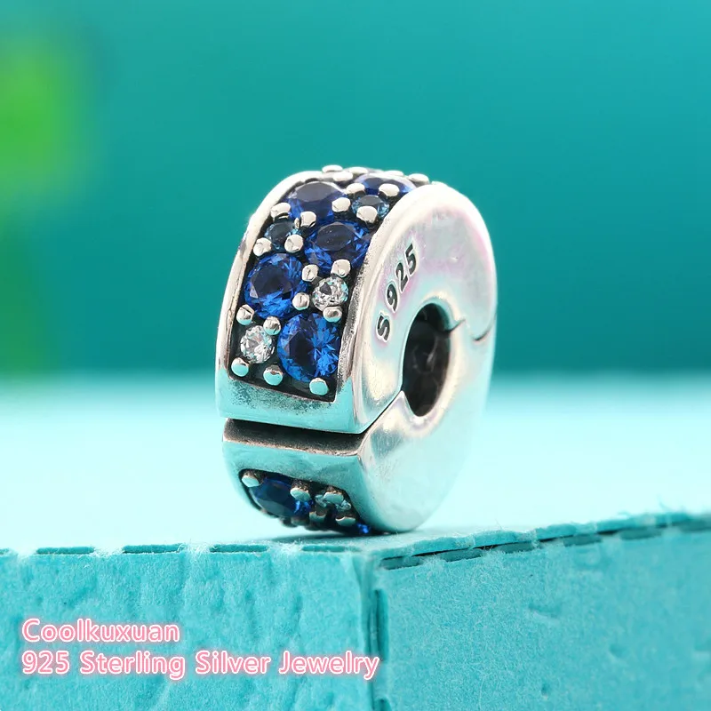 Синие кристаллы и фианиты мозаика яркая элегантность зажимы бусины подходят для