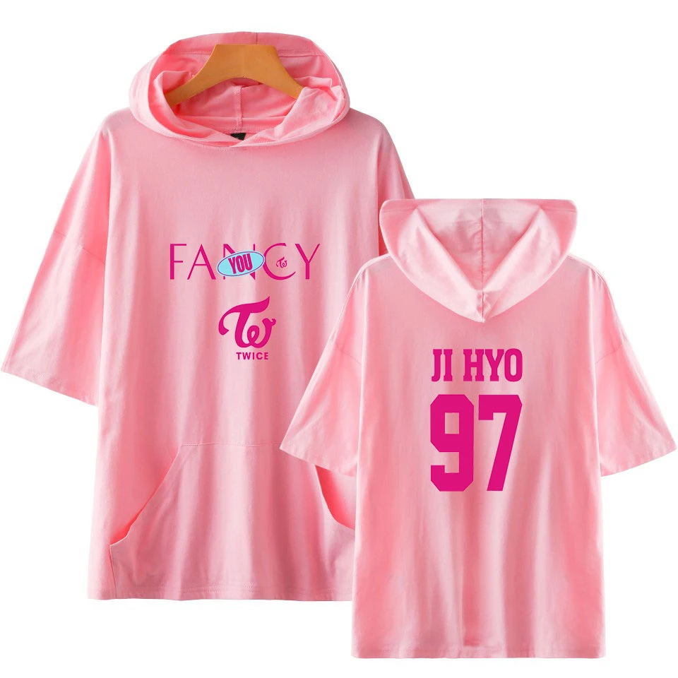 Twice Fancy рубашки с капюшоном летние корейские стиль для женщин/мужчин короткий
