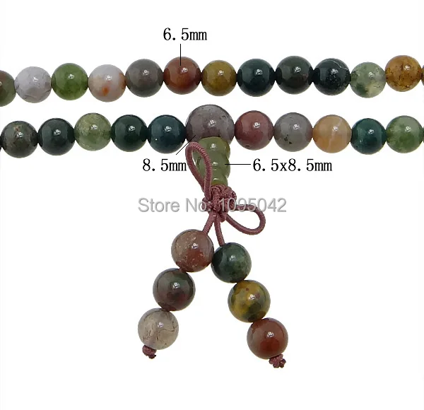 Free shipping!!!Agate Necklace chinese style Indian Agate with Elastic Thread Round 6.5mm 8.5mm 6.5x8.5mm Length:28 Inch | Украшения и