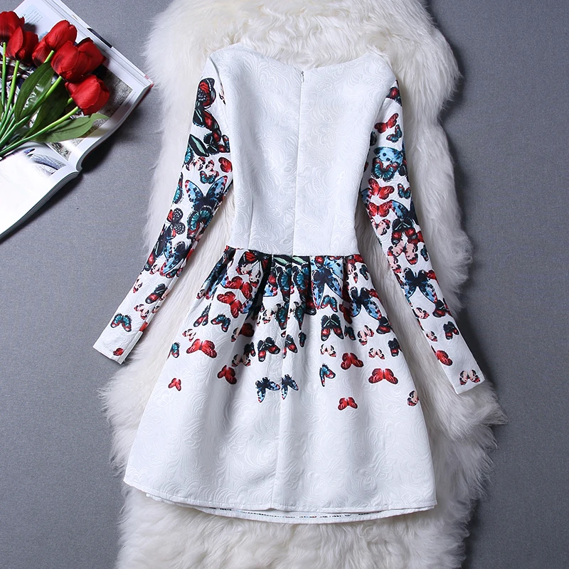 Family Matching Dresses Girls And Mother Daughter Baby Girl Clothes Long Sleeve Children Dress Butterfly Print robe mere fille | Мать и